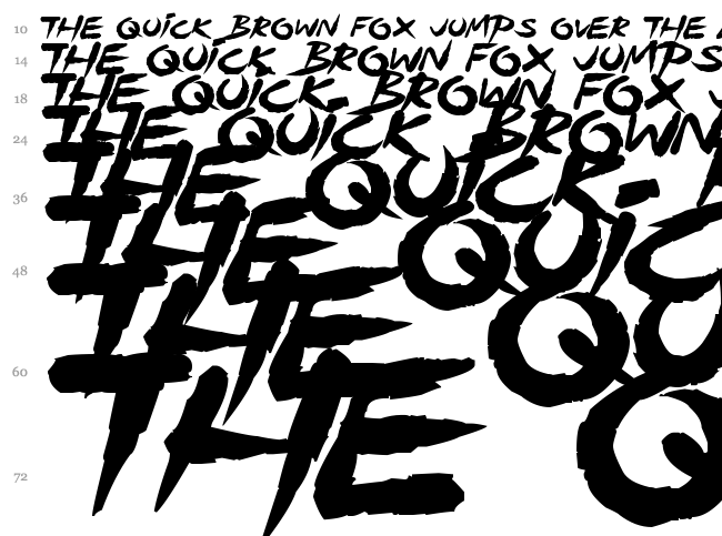 Speeding Brush font waterfall